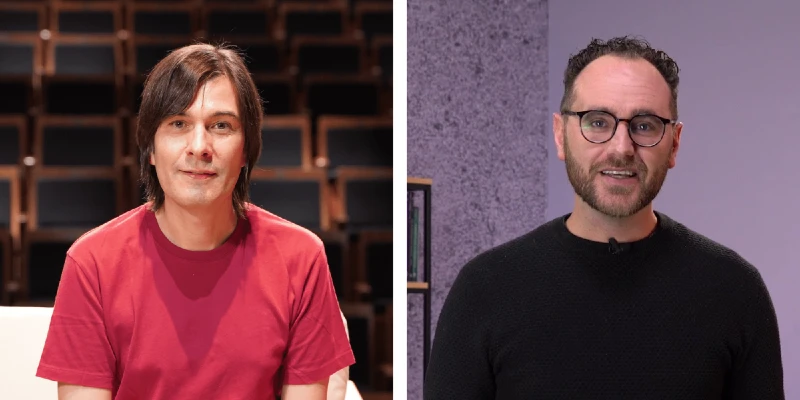 Os professores convidados Gustavo Borba e Paulo Fochi, da Pós Educação Unisinos.
